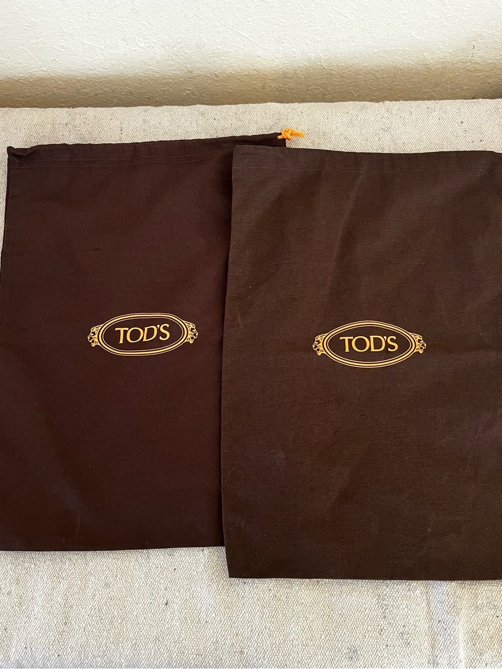 2 Tod's Brown Shoe Dust Bags